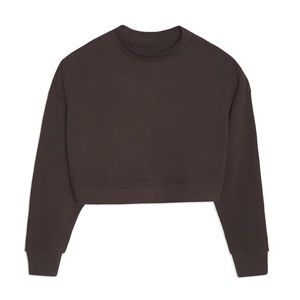 Weworewhat Cropped Terry Mock Neck Sweatshirt Size M